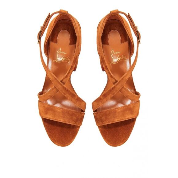 Christian Louboutin Movida Sandal 130 Foxy Brown Suede Platform Heel Pump 39 - Picture 5 of 11